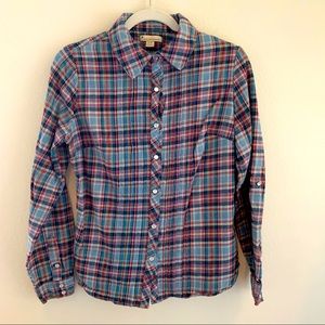 Twentyone Plaid Flannel Rucked Back Pearl Button